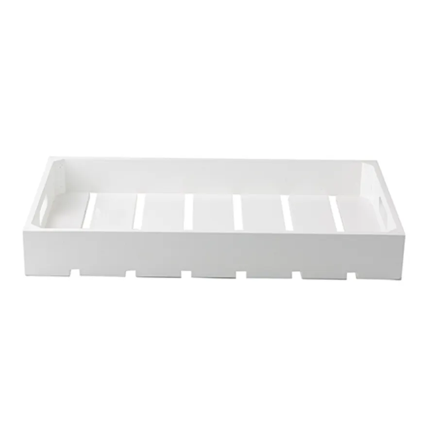 TableCraft Products CRATE13W - White Gastronorm Crate, 12-3/4" x 7" x 2-3/4", Rectangular Wooden