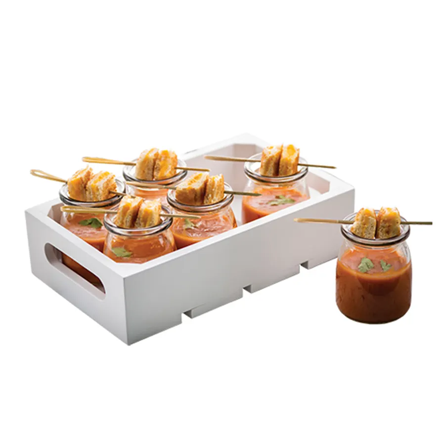TableCraft CRATE14W White Gastronorm Fourth Size Serving Crate, 10-3/8" x 6-1/2" x 2-3/4", Wood