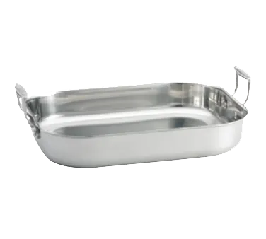 TableCraft CW2032 - 6-Qt Roasting Pan, 14-1/2" x 11-5/8" x 2-1/2", Brushed Al/Stainless, Handles