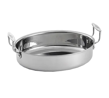 TableCraft CW2042 Brazier Pan, 4-qt Oval 12" x 9-1/2" 3-ply Stainless/Aluminum, Induction Ready