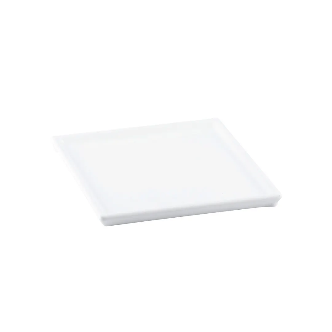 TableCraft CW2116R - 7" x 6-1/2" Red Duracoat Cast Aluminum Cooling Plate Serving Tray