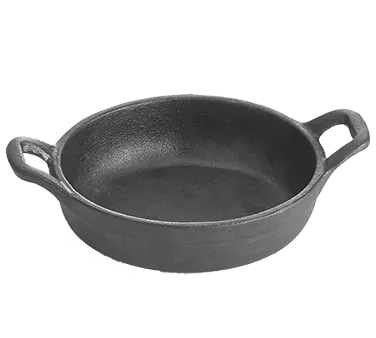 TableCraft CW30102 Mini 8oz Cast Iron Baking Dish, 4-3/4" Dia, 1-1/8" H, 6-1/4" OAL, Round with Handles