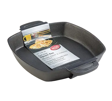 TableCraft CW30114 Cast Iron Fry Pan, 2-1/4 Qt, 9-7/8" Square, Dual Handled, Induction Ready