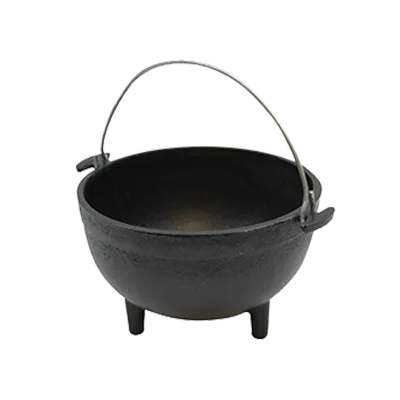 TableCraft CW30151 Mini Kettle Server, 16oz, 5" Dia. 2-1/2" H, with Handle, Cast Iron Baking Dish