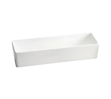 TableCraft CW4008W 3-Qt Rectangular Metal Bowl, 15" x 5" x 3", White Duracoat Cast Aluminum