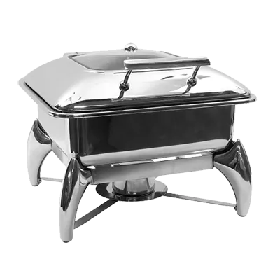 TableCraft CW40176 6-qt Fuel Chafer Dish, 16"x17-1/4"x12-3/4", Stainless, Hinged Cover, Fuel Powered