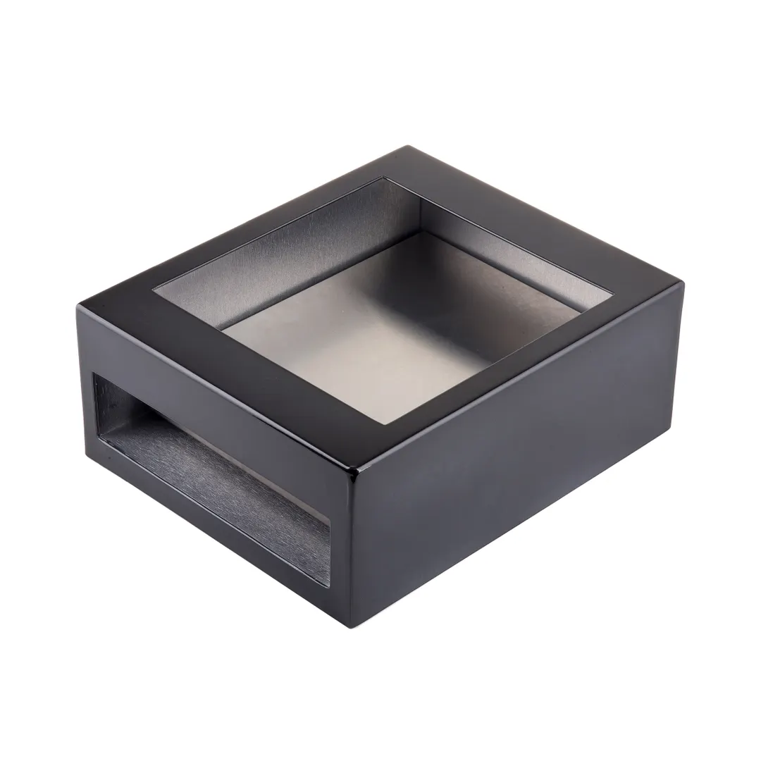 TableCraft CW40214BRATBK Cooling Plate Serving Tray, 14-1/4" x 12-1/4" Rectangular, Brushed Black