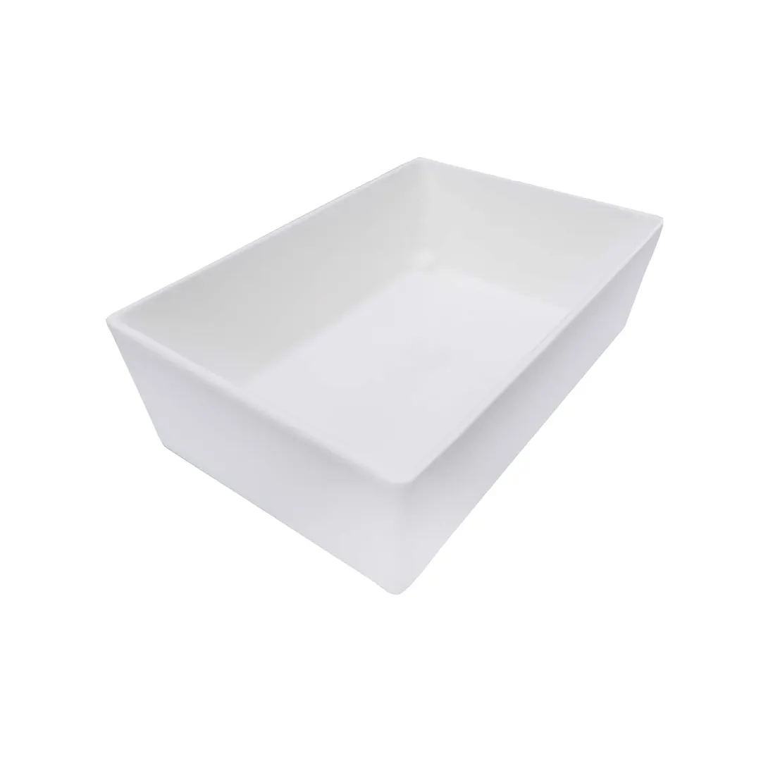 TableCraft CW5024W 2.5-Qt Aluminum Food Pan, 9-1/2" x 6-3/8" x 3", White, Sided, NSF