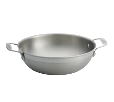 TableCraft CW7012 Induction 3-Qt Wok, 9-1/2" Dia., Tri‑Ply Aluminum & Stainless, 2 Loop Handles