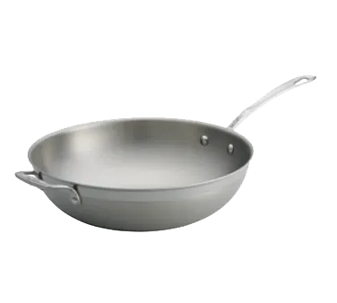 TableCraft CW7014 5-Qt Induction Wok, 11-3/4" Dia, Tri‑Ply Al‑Stainless, Dishwasher Safe