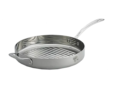 TableCraft CW7020 3-Qt 11" Induction Grill Pan, Stainless Aluminum, Handle Dishwasher Safe 500°F
