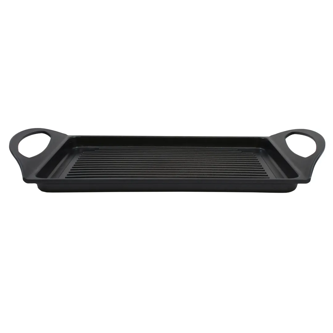 TableCraft CWDC1070 - 18" x 11" Induction Cast Iron Grill/Griddle Pan, Non‑Stick, Die‑Cast Handles