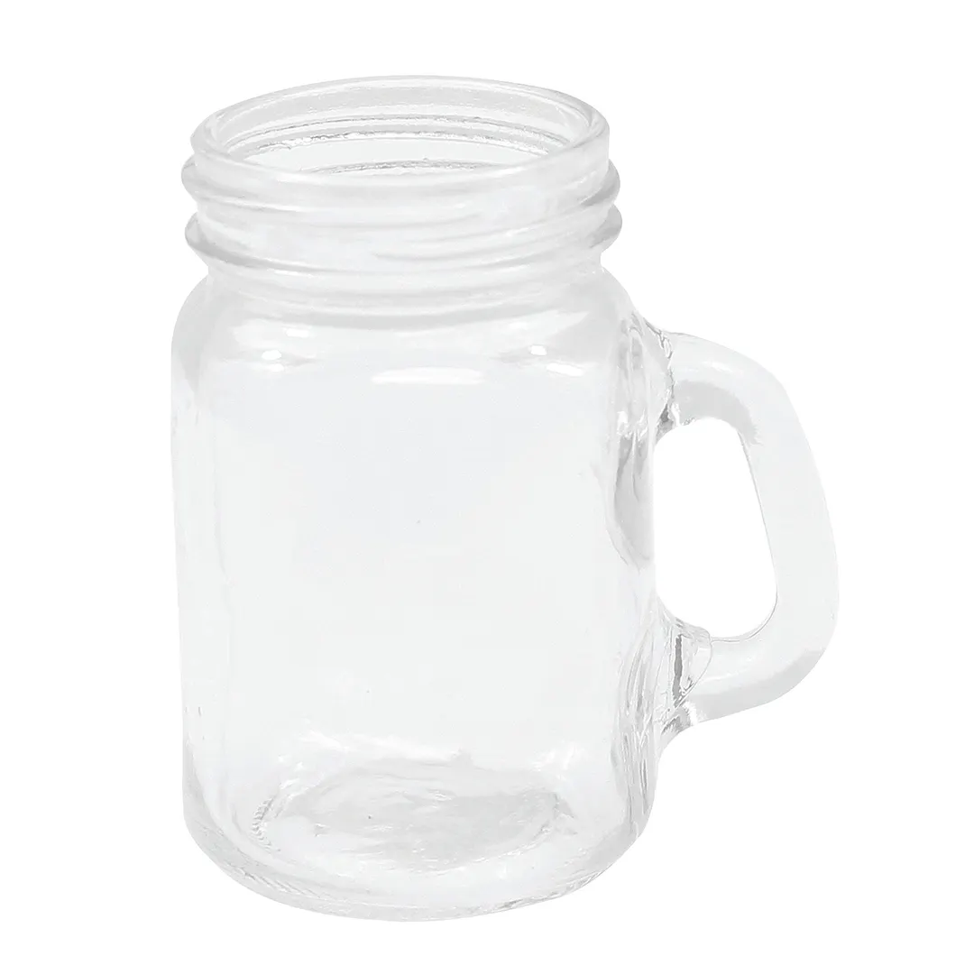 TableCraft FLBEER4 - 4-1/2 oz Square Mason Jar Glass, Dishwasher Safe, Glass - 4/Pack