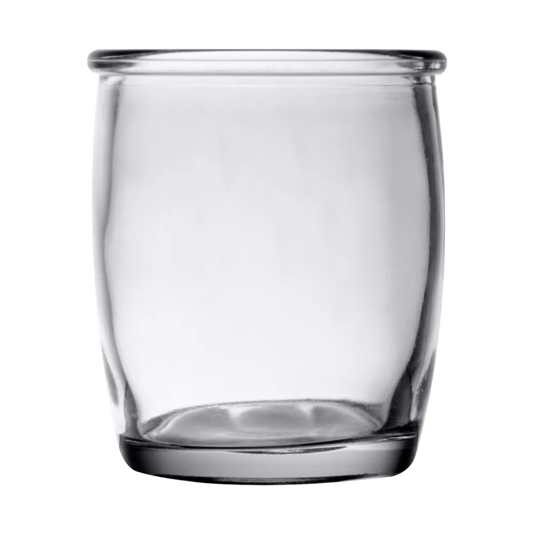 TableCraft Products FLGLASS4 - Vintage Clear 4oz Glass Coffee Mugs, 2.375"x2.375"x2.75", Pack