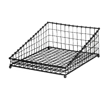 TableCraft GM1519 Basket, 15" x 19-1/2", 8" Height, Black Powder‑Coated Metal, Angled Square