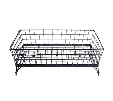 TableCraft GMT21125 Metal Serving Basket, 20-1/2" x 12" x 5", Black Powder Coated, Adjustable