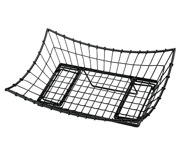TableCraft GMT2113 Metal Serving Basket, 21" x 13" x 5.5", Black Powder Coated, Adjustable Food Basket