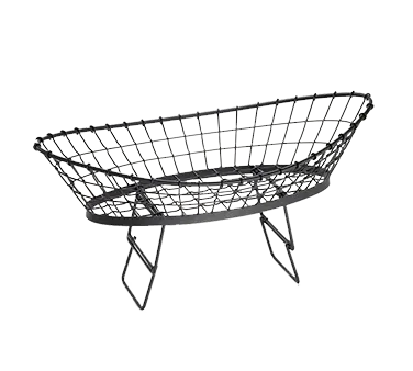 TableCraft GMT2412 - 24" x 12" x 6" Black Powder Metal Oblong Serving Basket Adjustable Food Pan