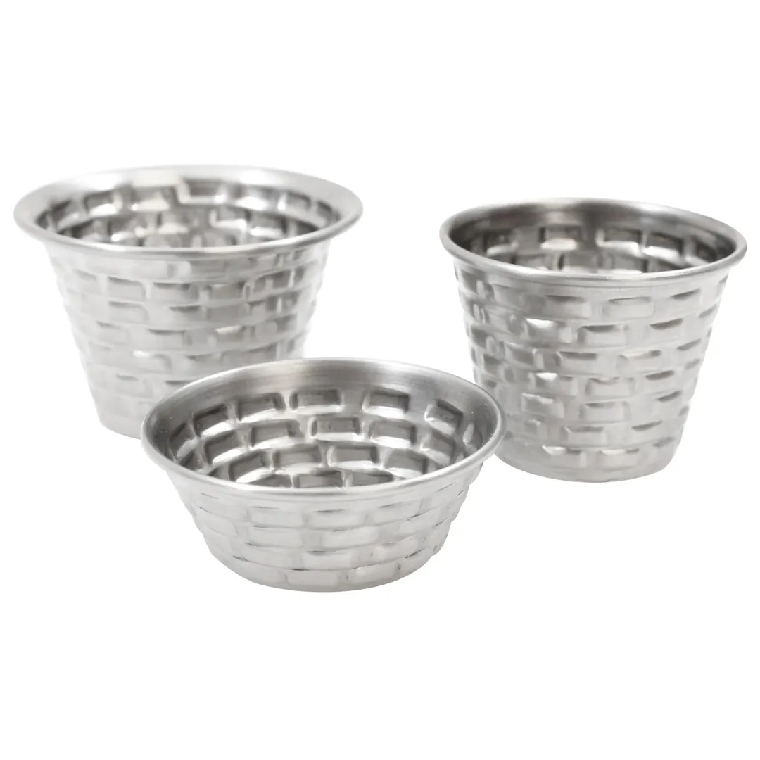 TableCraft Products GRSS2 - Ramekin, 2-1/2 oz (2-3/4" dia x 1-3/4" H), Stainless Steel, Texture