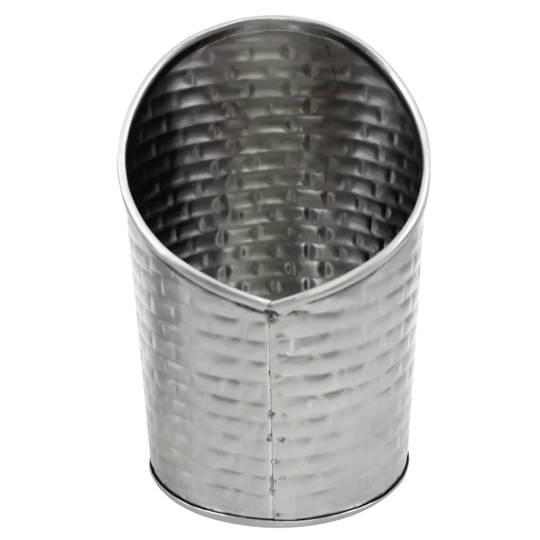 TableCraft GTSS28 Brickhouse Fry Cup, 9-10 oz, 3-1/4" Dia x 4-1/2" H, Angled Stainless Steel