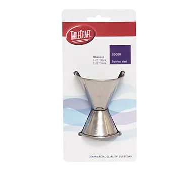 TableCraft H1206 Jigger - 1 oz / 2 oz Stainless Steel Cash & Carry Bar Tool, Dishwasher Safe