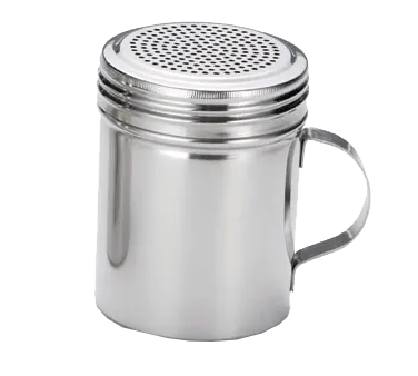TableCraft Products H159 - 10‑Ounce Steel Dredge, 2‑3/4" Dia × 3‑3/4" H, Perforated, Lid, Handle