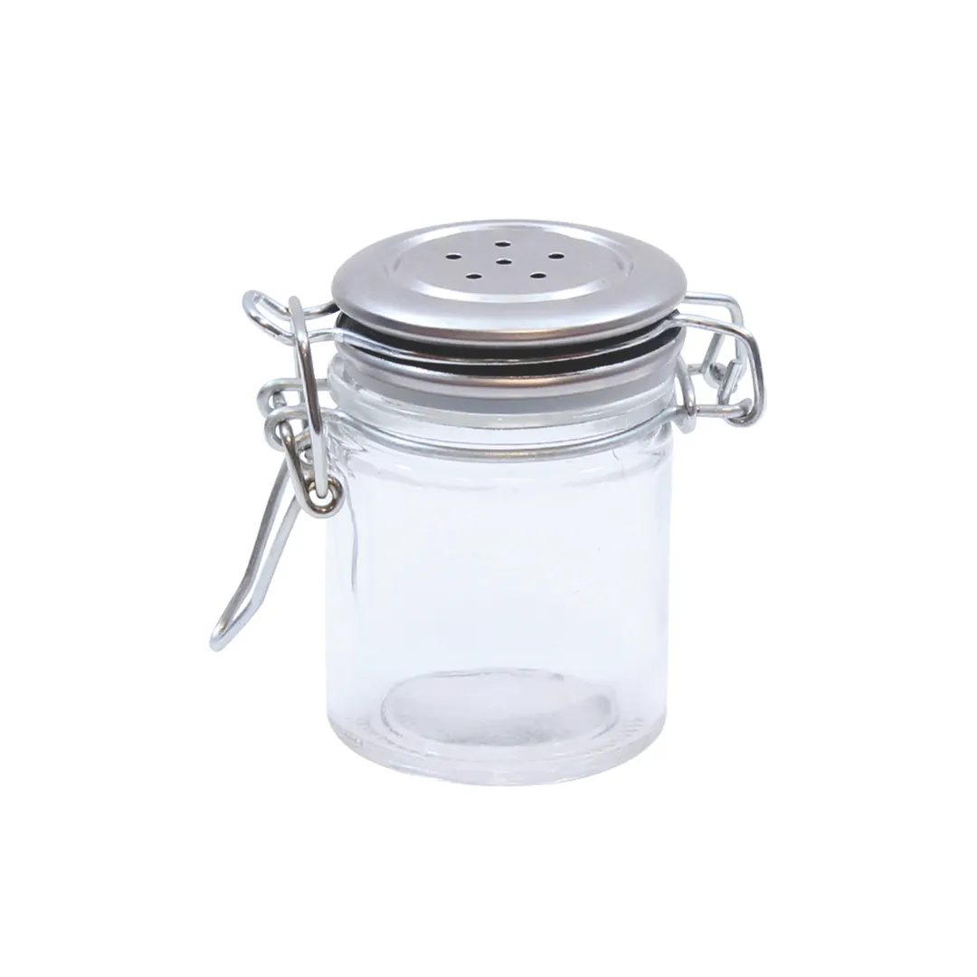 TableCraft Products H15S&P Salt Pepper Shaker, 1 oz, 1‑3/4" Dia x 2‑1/2" H, Clip Top, Glass
