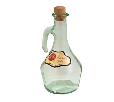 TableCraft H9222 Oil & Vinegar Cruet Bottle – 16oz Green Tint Glass, Dishwasher Safe, Cork Stopper