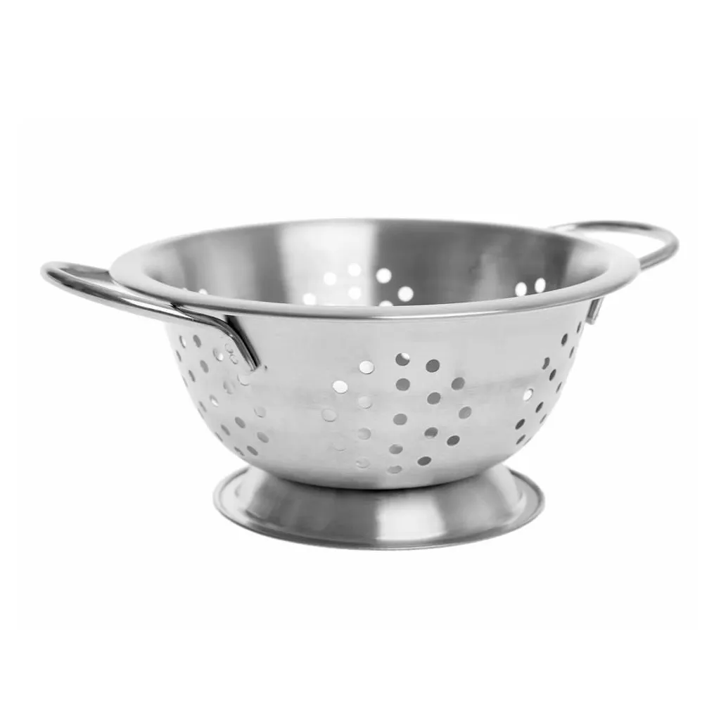 TableCraft HC1 Colander, 24 oz., 8-5/8" x 6-3/8" x 3-1/4", Stainless Steel, Oven Safe 500°F, Handles