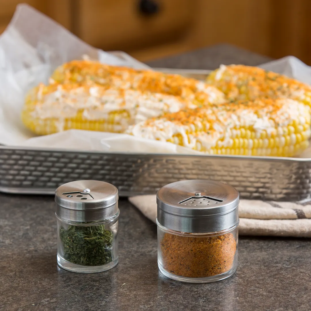 TableCraft HGJ3RT Cheese & Spice Shaker, 3 oz., Rotating Jar Top, Glass, Silver Lid, Dishwasher Safe