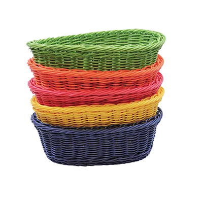 TableCraft HM1174A Oval Basket, 9"¼ x 6"¼ x 3"¼, Cord, Heat‑Resistant 150°F, Dishwasher Safe