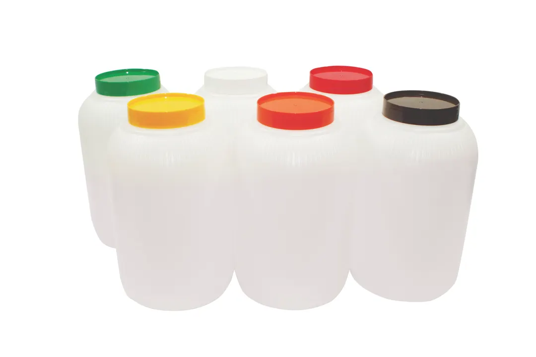 TableCraft Products JC1128X PourMaster Mix Bottle, 1 Gallon, 6" Dia, 10"H, Orange Polyethylene