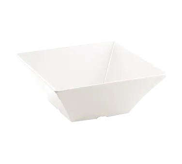 TableCraft MB125 - 6-4/5 Qt Square Melamine Bowl, 12-1/4" x 12-1/4" x 5" White Dishwasher Safe, 212°F