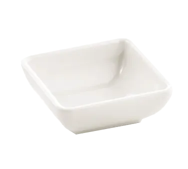 TableCraft MB21 - Frostone Square Sauce Bowl, 2 oz, 3" White Melamine, Temp Safe to 212°F