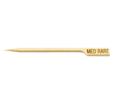 TableCraft MEDRARE 3-1/2" Bamboo Meat Marker Pick, Wood Construction, Medium Rare, 100/Pack