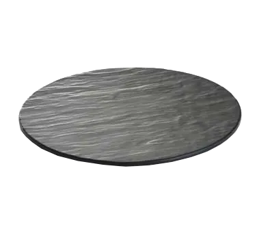 TableCraft MG13 Round Tray, 13" Diameter, Black Slate Melamine, Heat Safe to 212°F, Dishwasher Safe