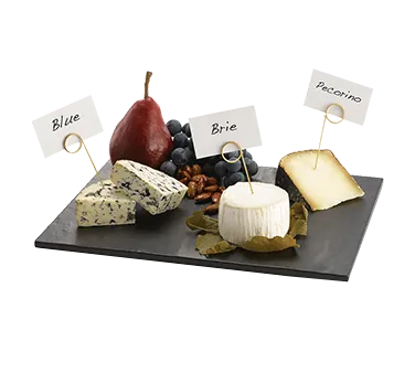 TableCraft MG2 - Frostone Black Slate Melamine Tray, 12-3/4" x 10-3/8", 212°F Safe, Dishwasher Safe