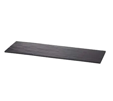 TableCraft MGL2 - Frostone 20-3/4" x 6-3/8" Black Slate Melamine Tray, 212°F Safe, Dishwasher