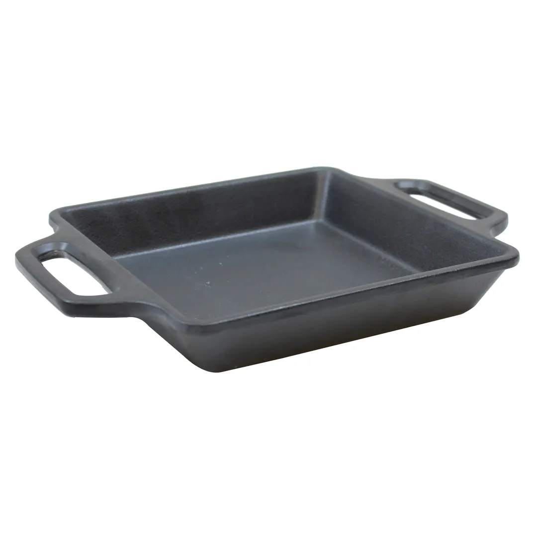 TableCraft MSSKLT85 Skillet Server - 8.5" square, 1.375" depth, Handles, Safe, Melamine Cast Iron
