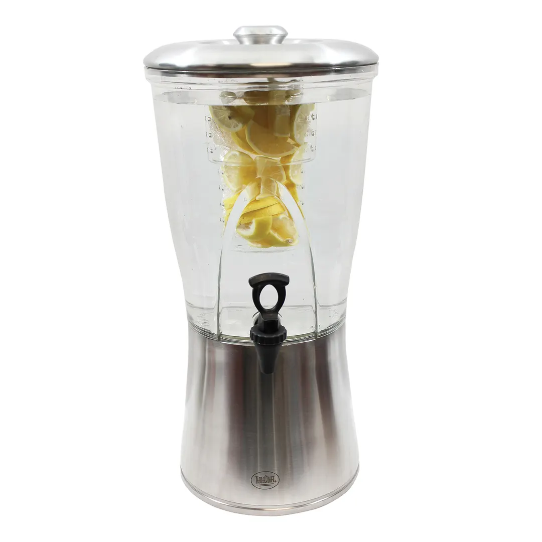TableCraft N175 - 3-1/2 Gal Dispenser, 11-1/4" x 12-3/4" x 23-1/2", Tritan, Steel Lid & Base