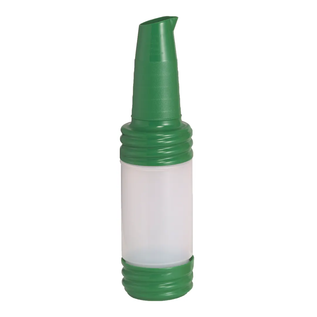 TableCraft Products N32VGN PourMaster Bottle, 32 oz, Green, V-Neck Top, Dishwasher Safe