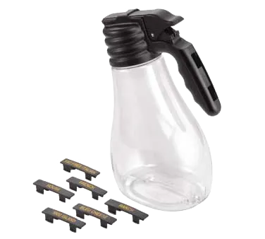 TableCraft Products N48 Salad Dressing Dispenser, 48 oz Polycarbonate, Black Triton® Top - TAB-N48