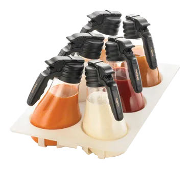 TableCraft N481 Salad Dressing Dispenser Set, 6x48oz polycarbonate, Triton top, 10 tags, NSF - 1/Set