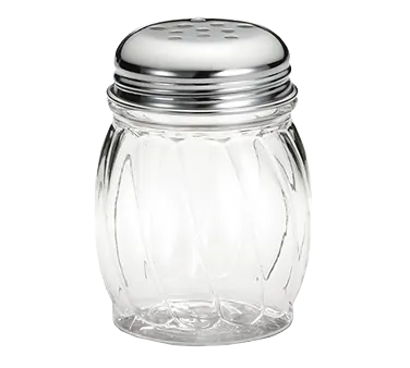 TableCraft Products P260 Cheese Spice Shaker, 6-9 oz Polycarbonate Jar, Chrome Metal Top, BPA Free