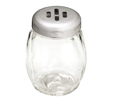 TableCraft P260SLCH Cheese & Spice Shaker, 6-9 oz. Polycarbonate Jar, Chrome Slotted Top, Silver Lid