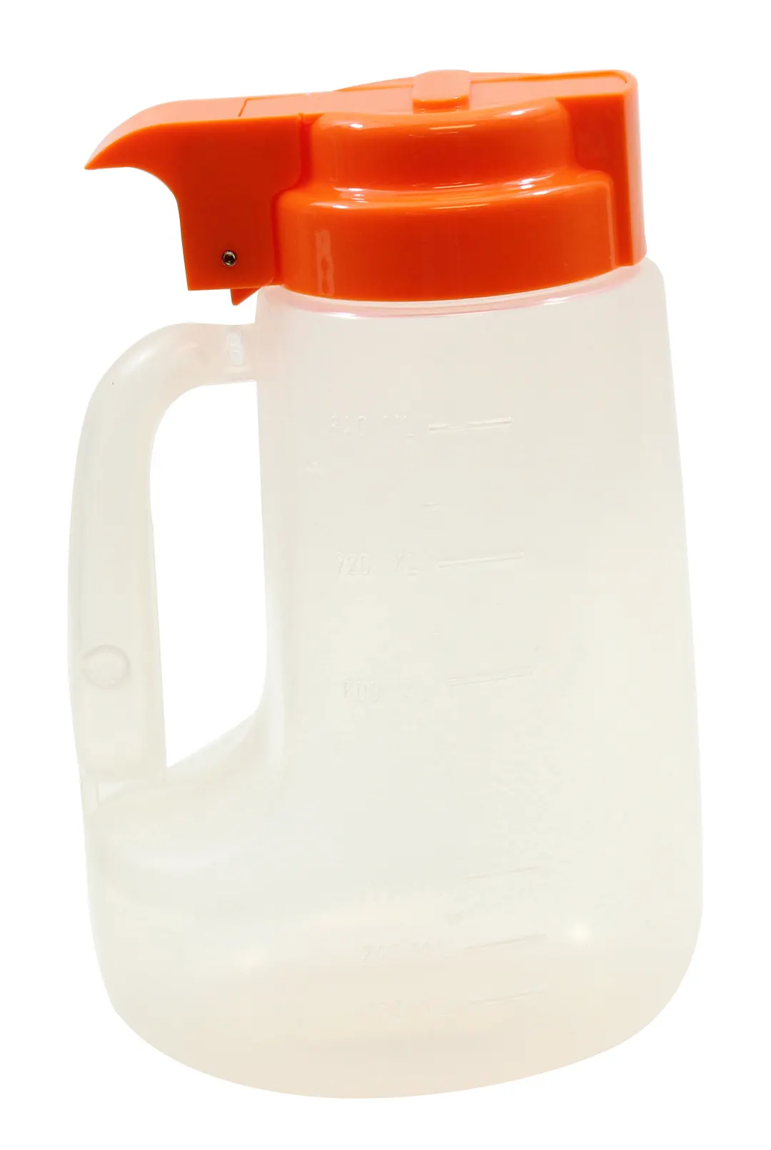 TableCraft PP32X Syrup Pourer - 32 oz. Orange, 4.5" x 3.75" x 7.25", BPA-Free Polypropylene, USA