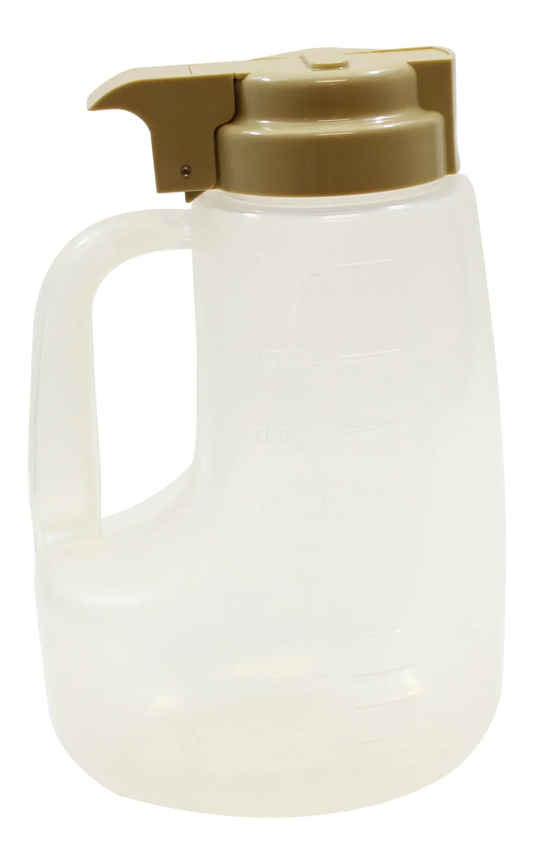 TableCraft PP48BE Syrup Pourer - 48 oz, 5-1/4" x 4-1/2" x 8", Beige, BPA-Free, Polypropylene