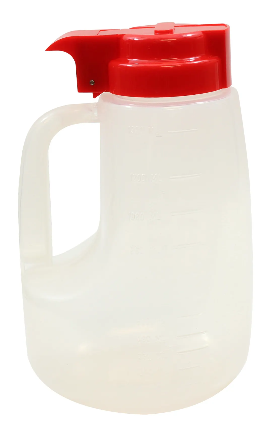 TableCraft PP48R Syrup Pourer - 48 oz., 5-1/4" x 4-1/2" x 8", BPA-Free Dishwasher-Safe Polypropylene