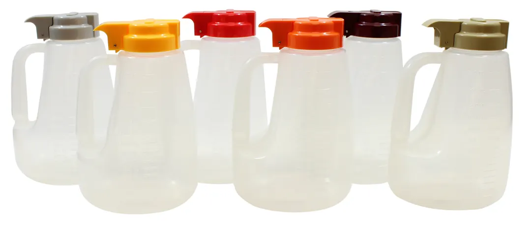 TableCraft PP64A Syrup Pourer - 64-oz. Polypropylene Dispenser, Dishwasher-Safe BPA-Free, 6-Color