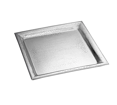 TableCraft R1616 Stainless Steel Square Serving Tray, 16" x 16", 18/8, Dishwasher Safe, Rice Pattern